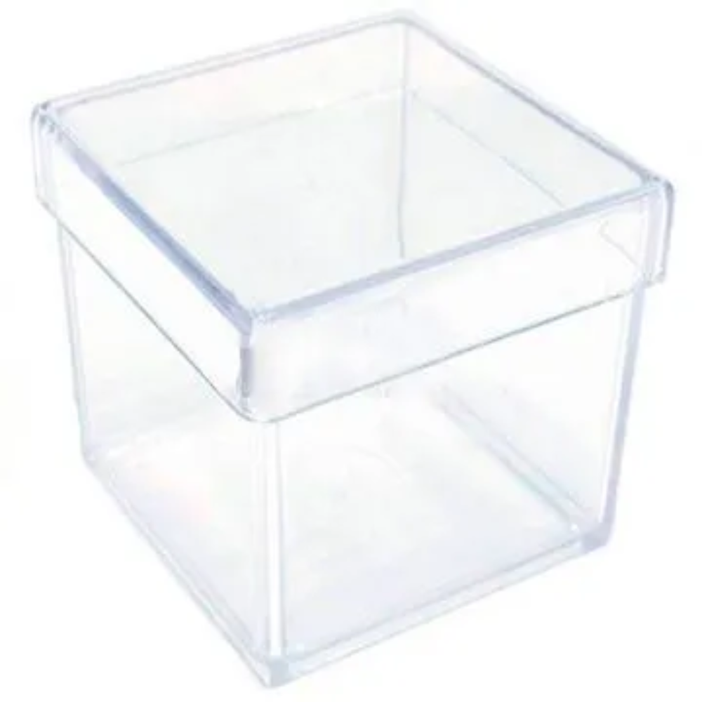 CAIXA DE CRILICO TRANSPARENTE COM TAMPA 15CM X 15CM X 15CM X 3MM, , large